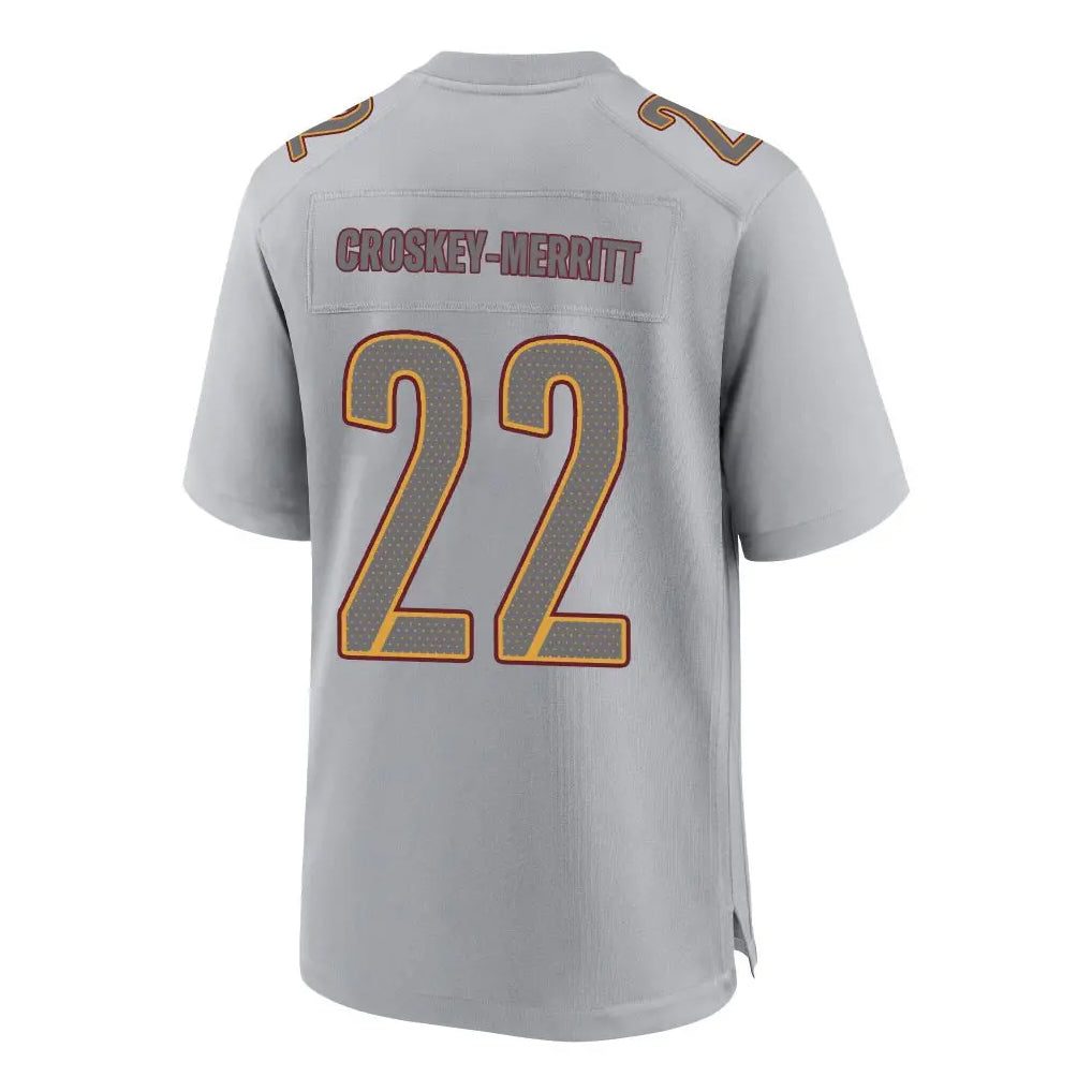 Mdoa W.Commanders #22 Jacory Croskey-Merritt Player Gray Fashion Game Stitched Jerseys