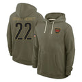 Mdoa W.Commanders #22 Jacory Croskey-Merritt Player Olive Salute to Service Pullover Hoodies Limited Home Stitched Jerseys
