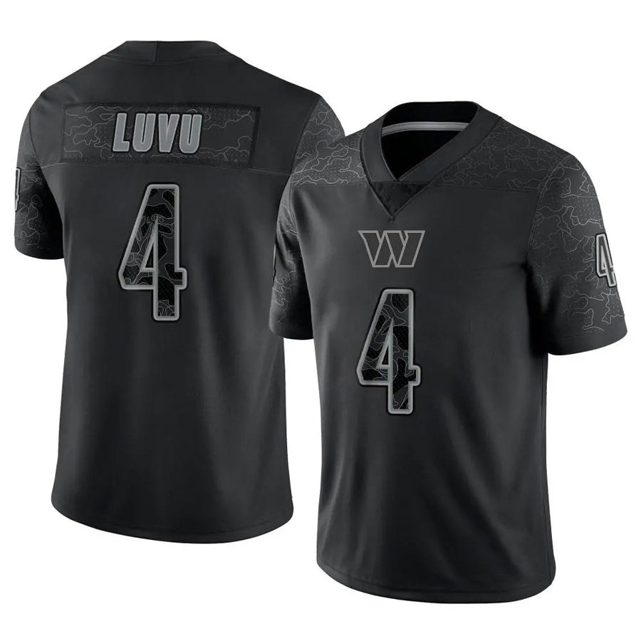 Mdoa W.Commanders #4 Frankie Luvu Player Black RFLCTV Limited Stitched Jerseys