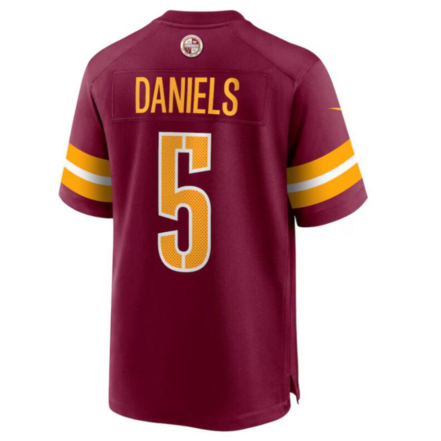 Mdoa W.Commanders #5 Jayden Daniels Burgundy 2024 Draft First Round Pick Player Game Stitched Jersey