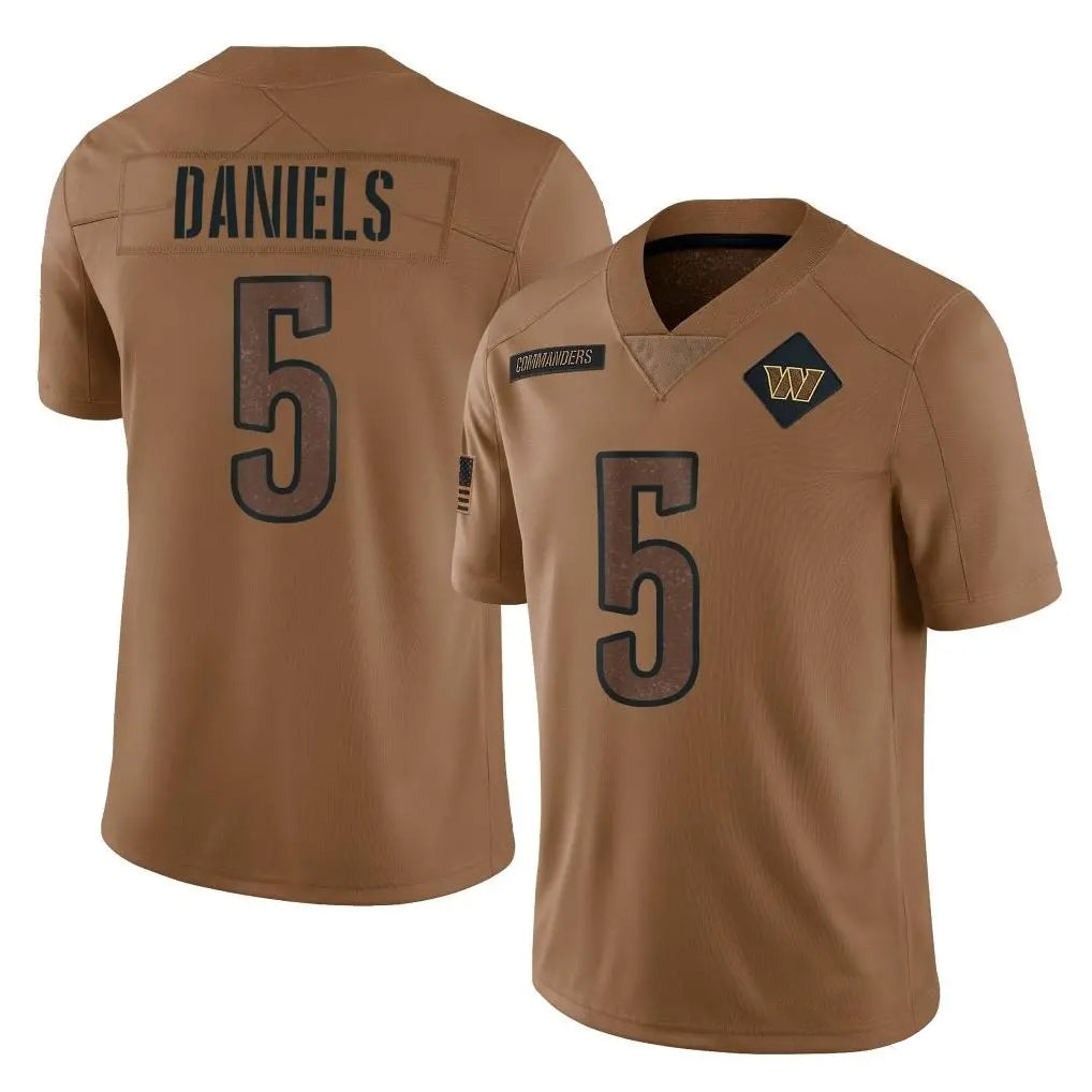 Mdoa W.Commanders #5 Jayden Daniels Player Brown Limited Salute To Service Home Game Stitched Jerseys