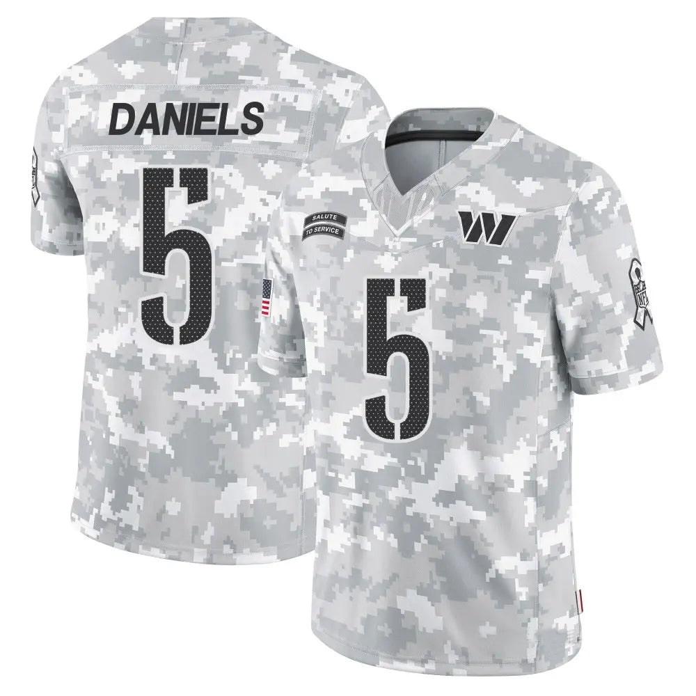 Mdoa W.Commanders #5 Jayden Daniels Player Limited Arctic Camo Salute to Service Stitched Jerseys