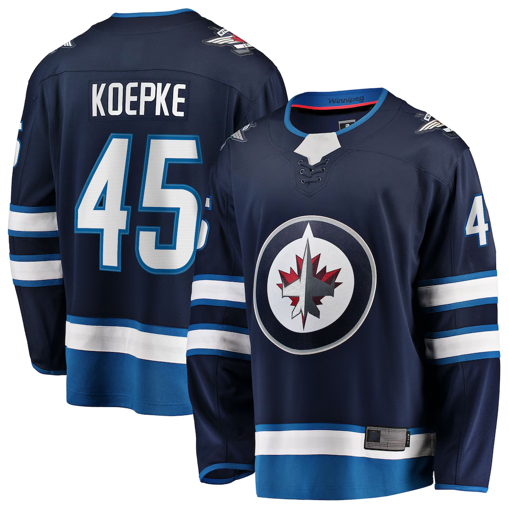 Mdoa W.Jets #45 Cole Koepke Navy Home Breakaway Jerseys
