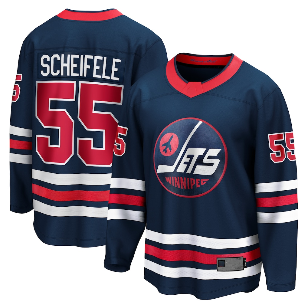 Mdoa W.Jets #55 Mark Scheifele Navy Breakaway Jerseys