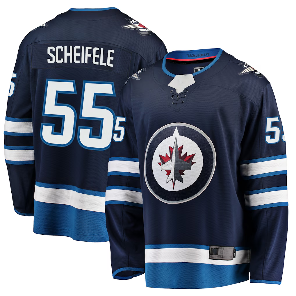 Mdoa W.Jets #55 Mark Scheifele Navy Breakaway Replica Jerseys