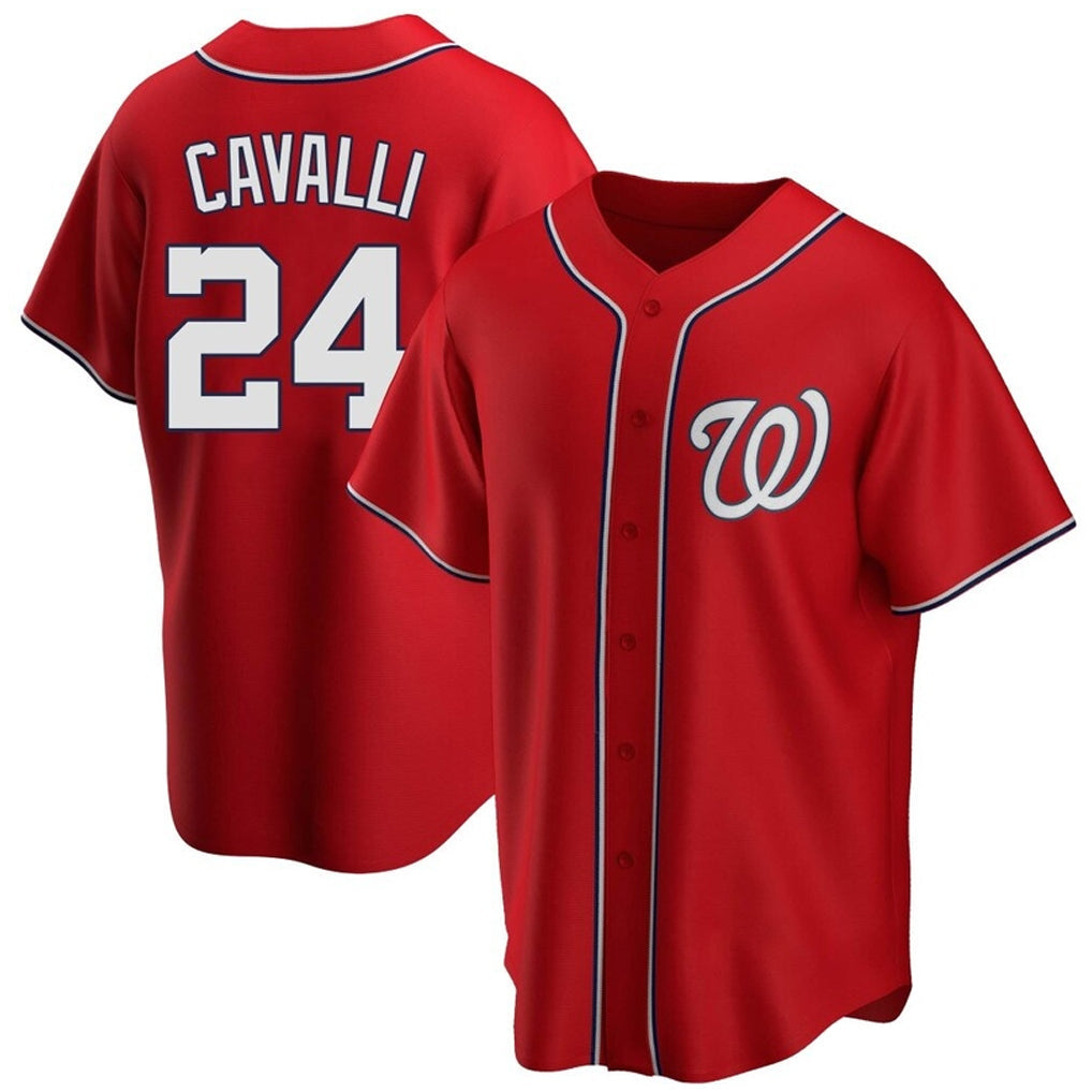 Mdoa W.Nationals #24 Cade Cavalli Player Red Replica Game Stitched Jerseys