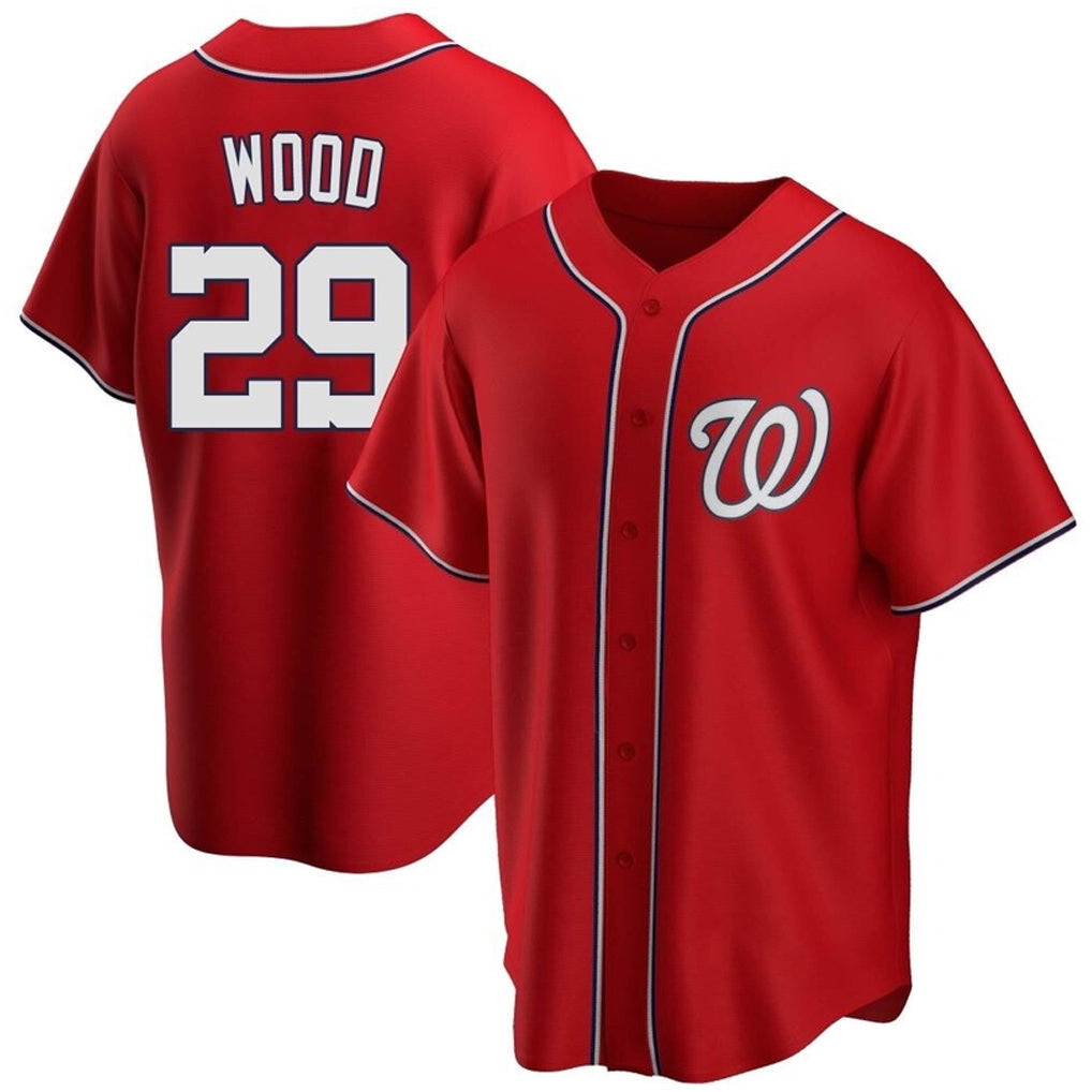 Mdoa W.Nationals #29 James Wood Player Red Replica Alternate Stitched Jerseys