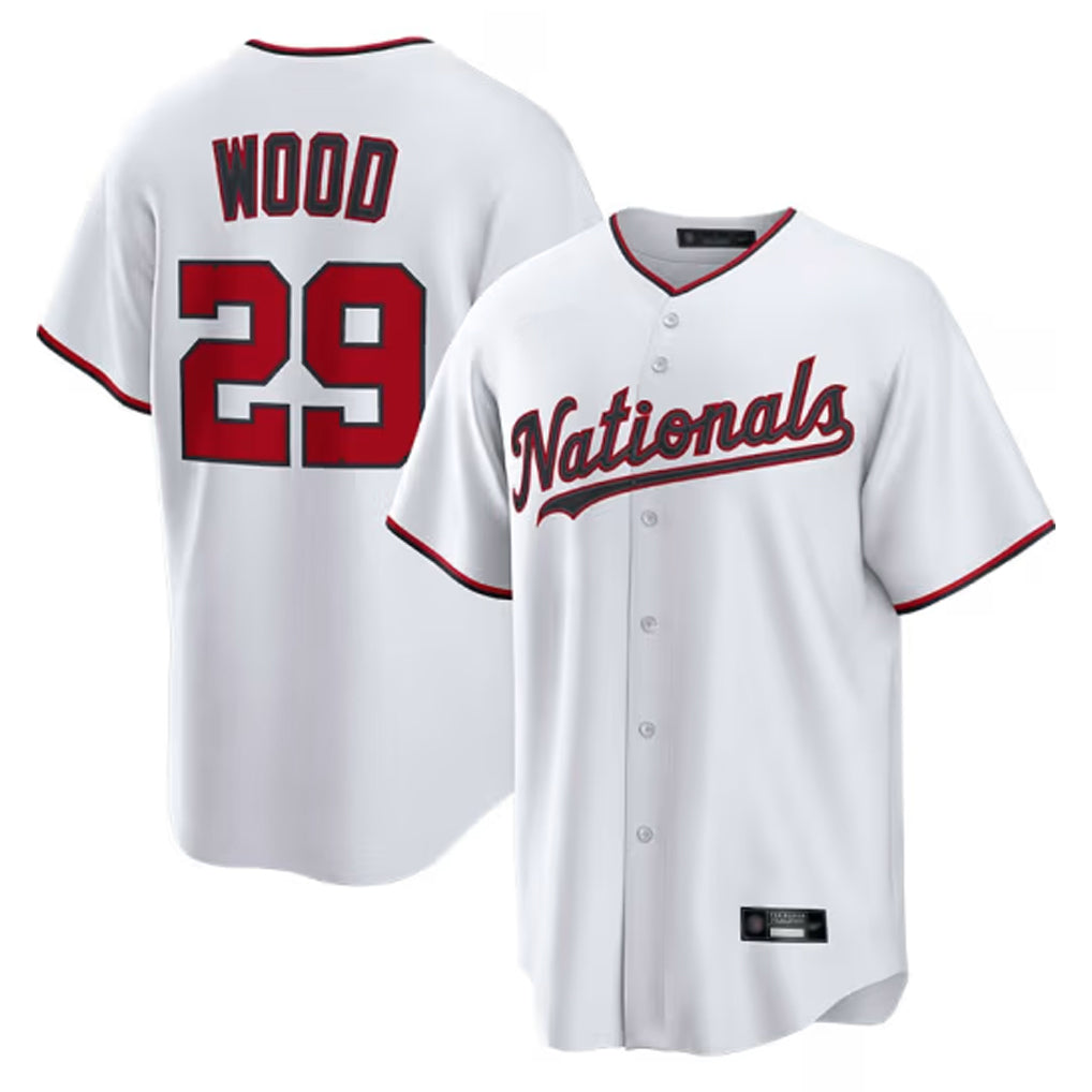 Mdoa W.Nationals #29 James Wood Player White Home Limited Replica Stitched Jerseys