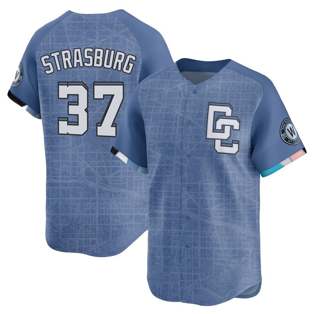 Mdoa W.Nationals #37 Stephen Strasburg Player Blue City Connect Elite Stitched Jerseys