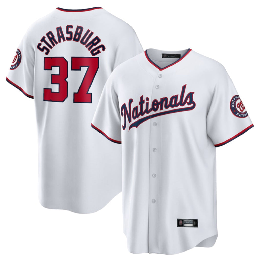 Mdoa W.Nationals #37 Stephen Strasburg Player White Home Game Stitched Jerseys