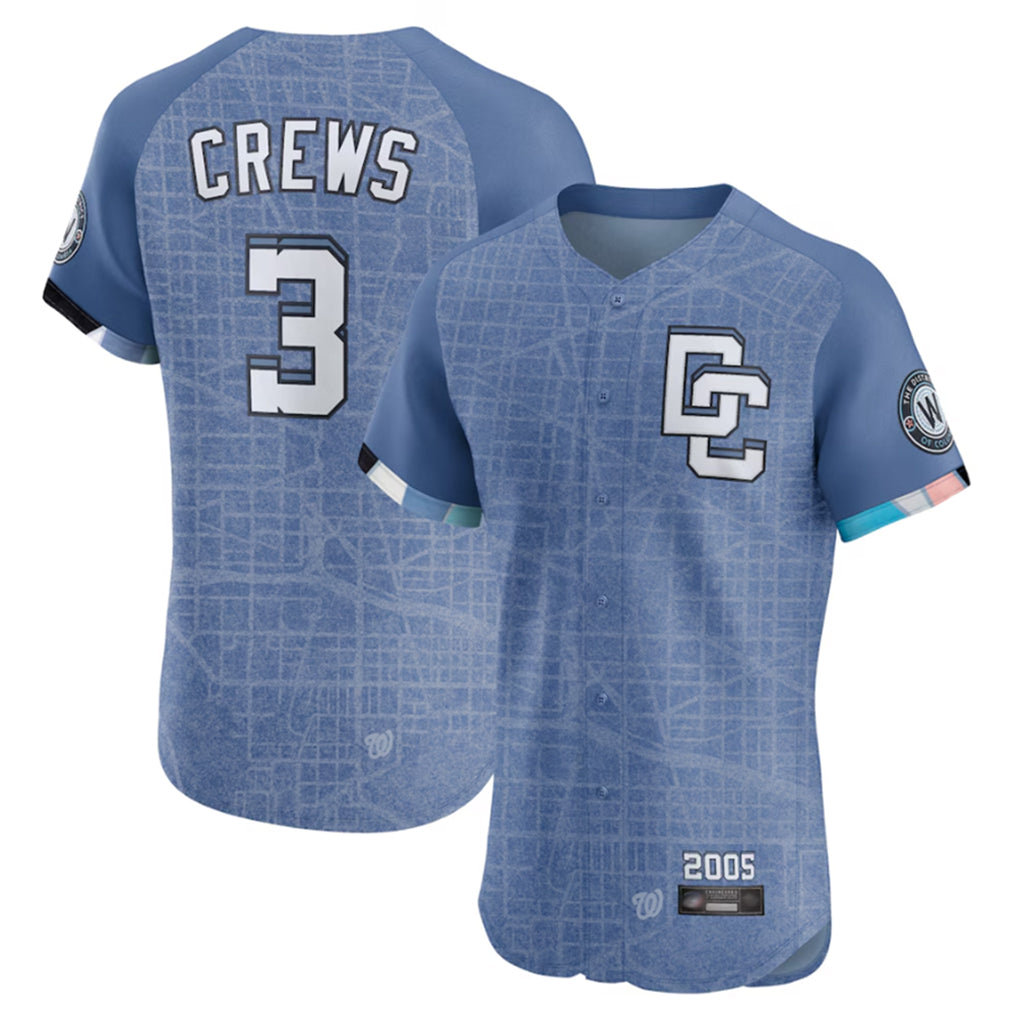 Mdoa W.Nationals #3 Dylan Crews Player Blue City Connect Elite Stitched Jerseys