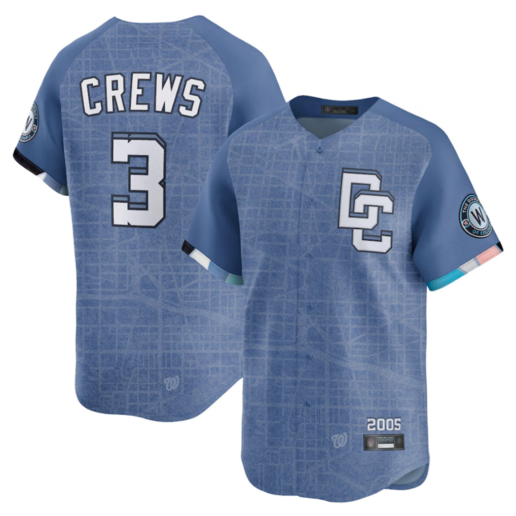 Mdoa W.Nationals #3 Dylan Crews Player Blue Limited City Connect Stitched Jerseys