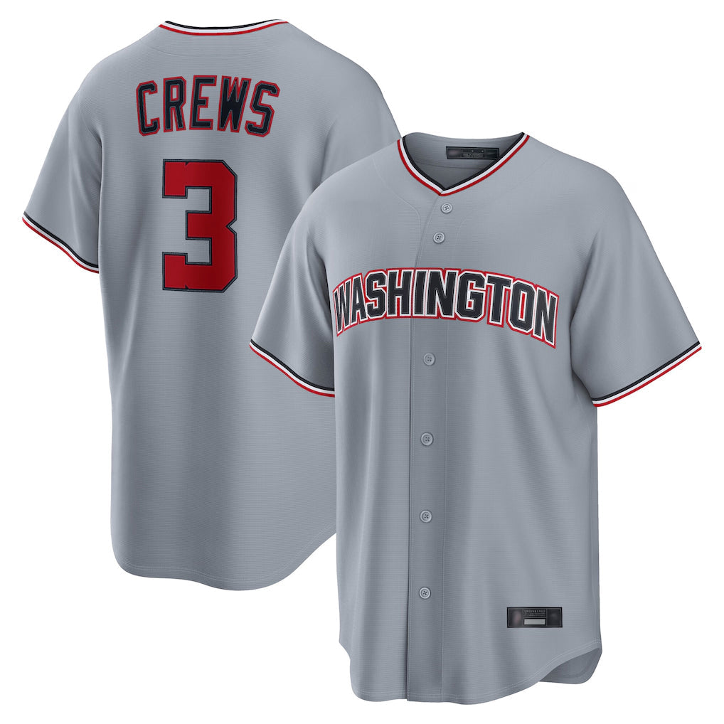 Mdoa W.Nationals #3 Dylan Crews Player Gray Alternate Game Stitched Jerseys