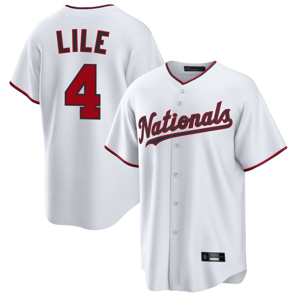 Mdoa W.Nationals #4 Daylen Lile Player White Replica Game Stitched Jerseys