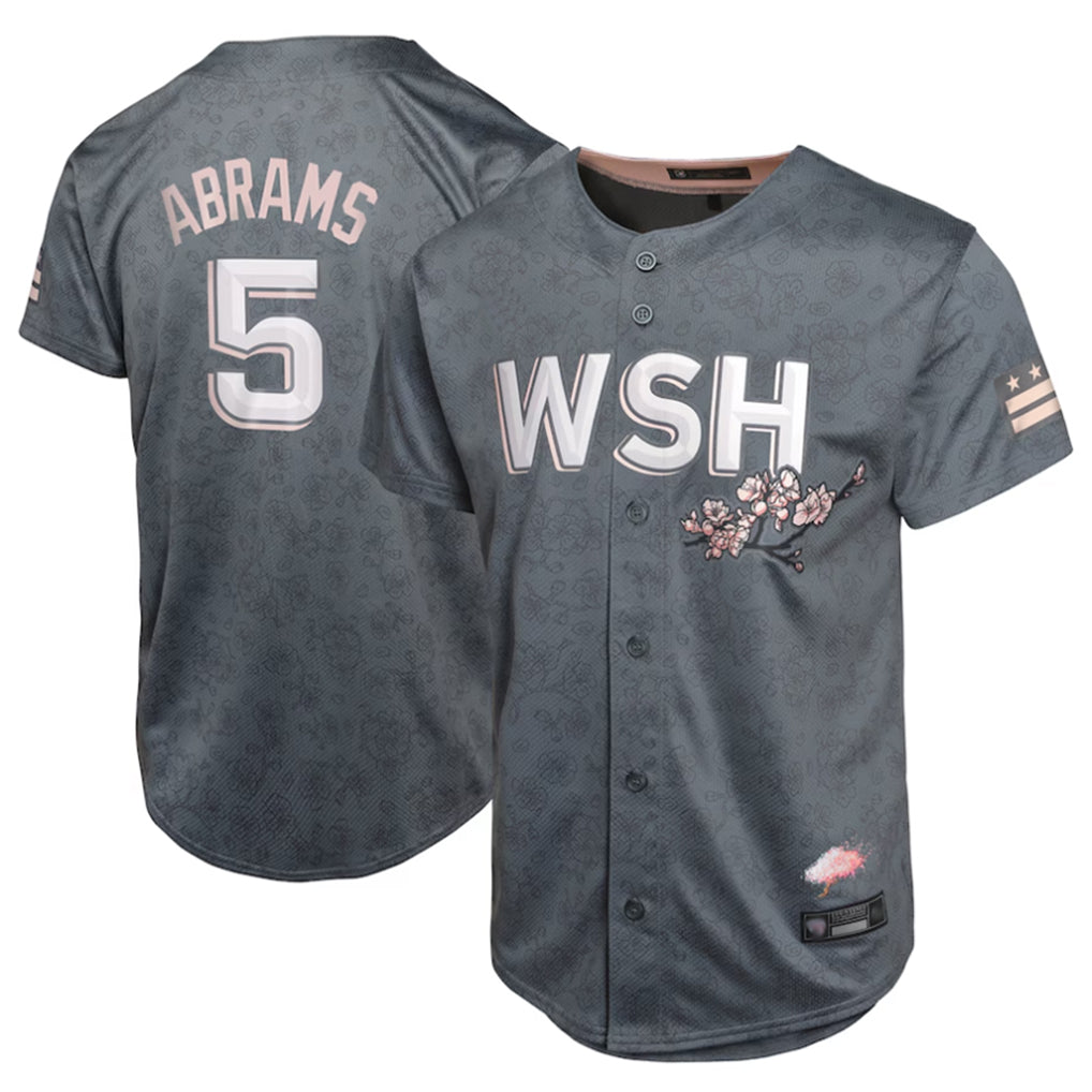 Mdoa W.Nationals #5 CJ Abrams Player Charcoal City Connect Limited Stitched Jerseys