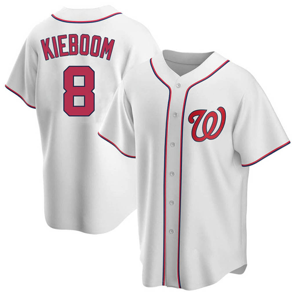 Mdoa W.Nationals #8 Carter Kieboom Player White Home Replica Game Stitched Jerseys