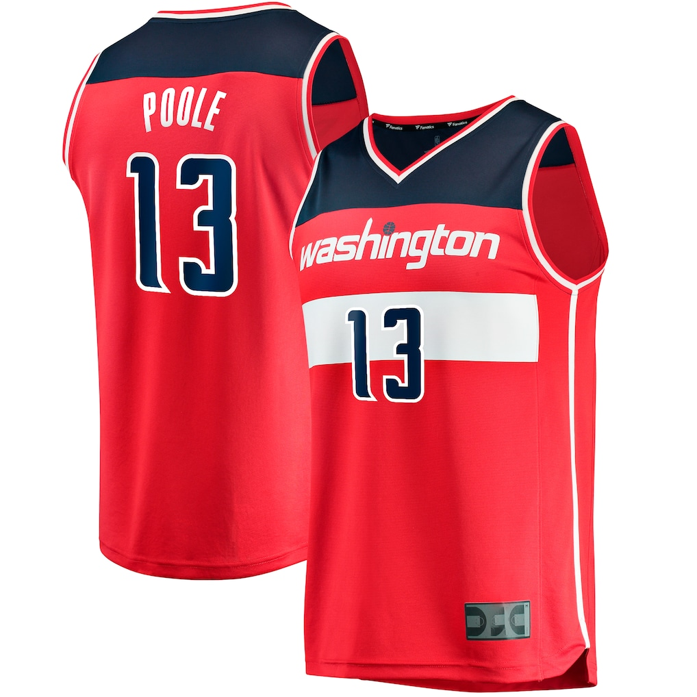 Mdoa W.Wizards #13 Jordan Poole Red Fast Break Player Jerseys - Icon Edition