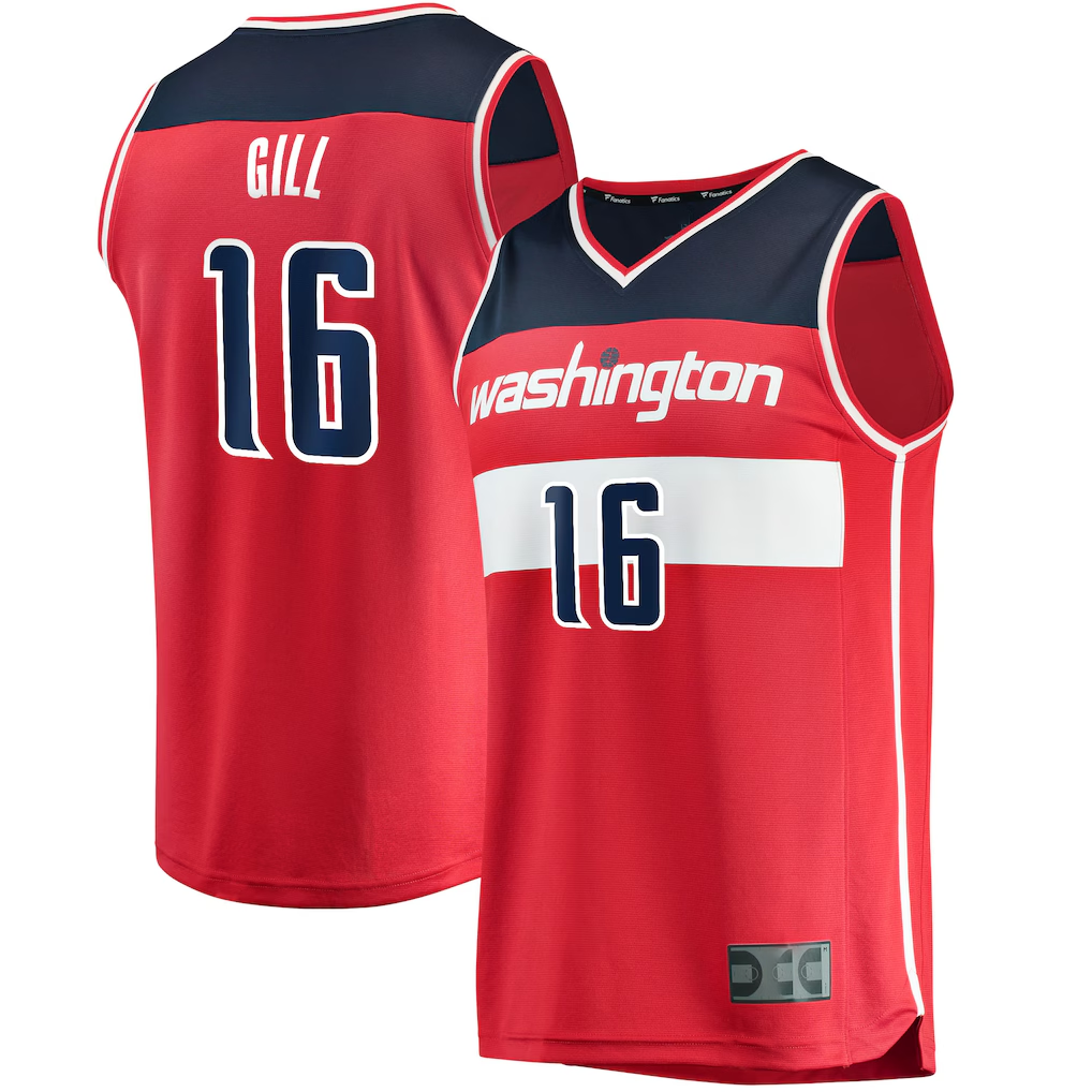 Mdoa W.Wizards #16 Anthony Gill Red Fast Break Replica Jerseys - Icon Edition