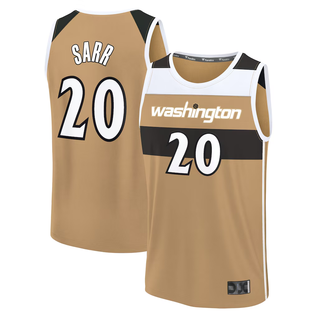 Mdoa W.Wizards #20 Alex Sarr Gold 202526 City Edition Fast Break Jerseys