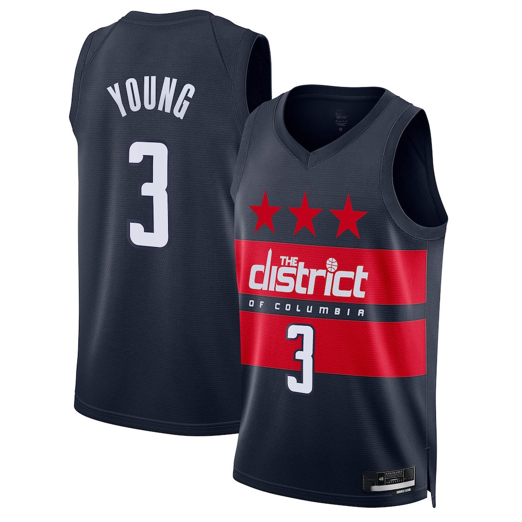 Mdoa W.Wizards #3 Trae Young Navy Swingman Jerseys - Statement Edition