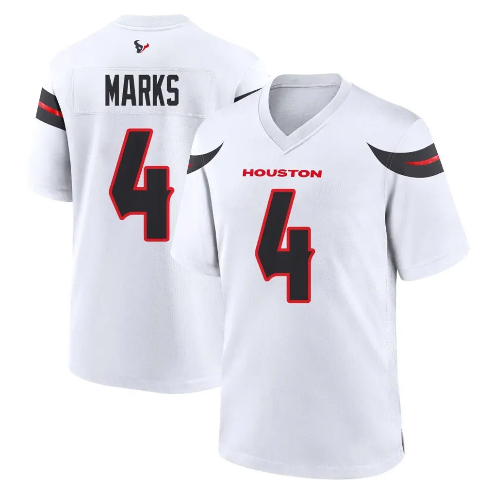 H.Texans #4 Woody Marks Player White Home Game Mdoa Stitched Jerseys