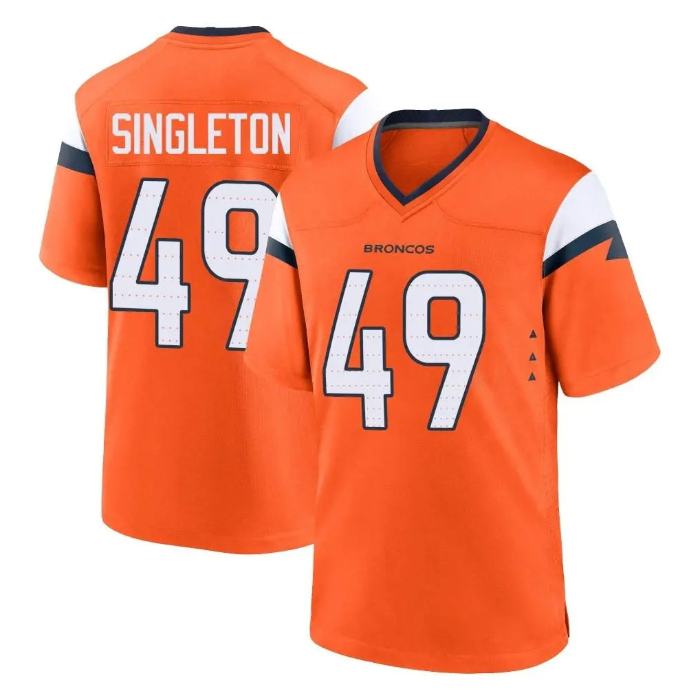 D.Broncos #49 Alex Singleton Player Orange Home Game Mdoa Stitched Jerseys