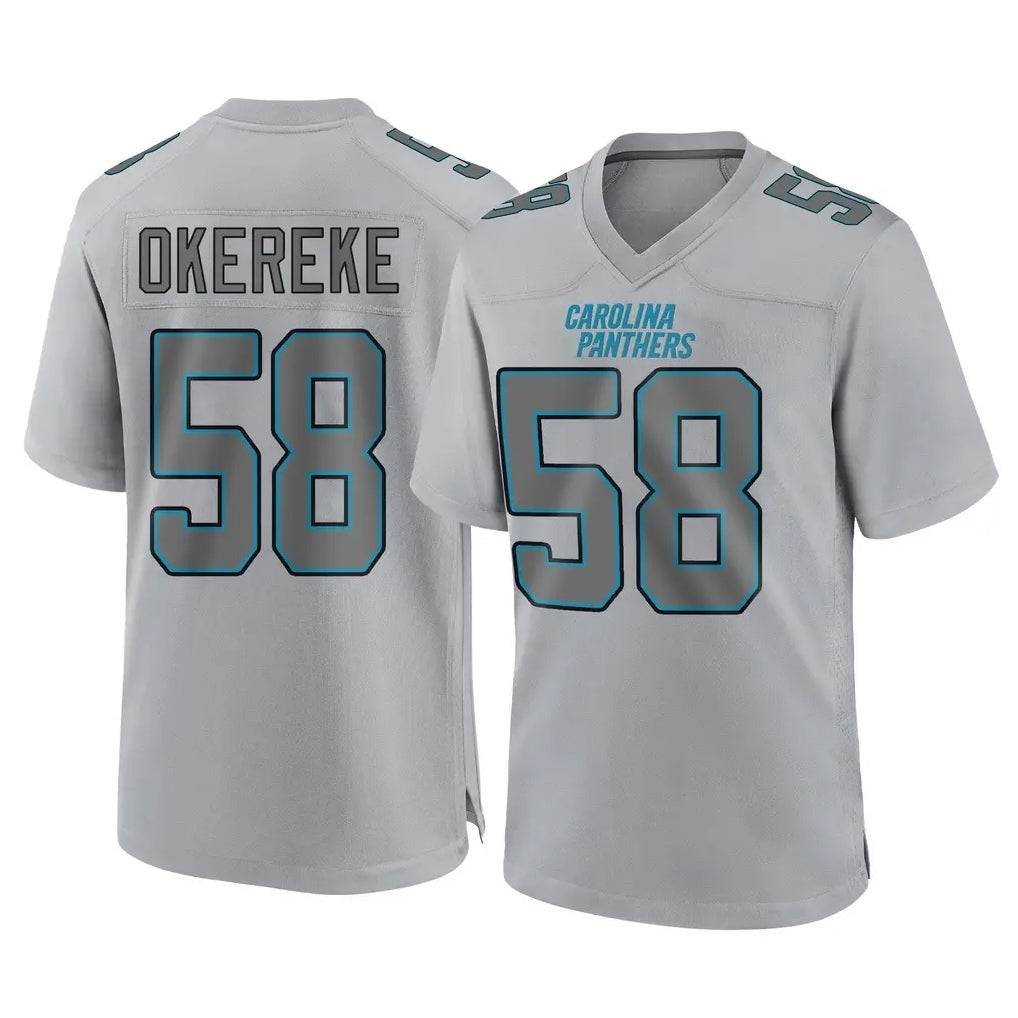 C.Panthers #58 Bobby Okereke Player Gray Atmosphere Fashion Game Mdoa Stitched Jerseys