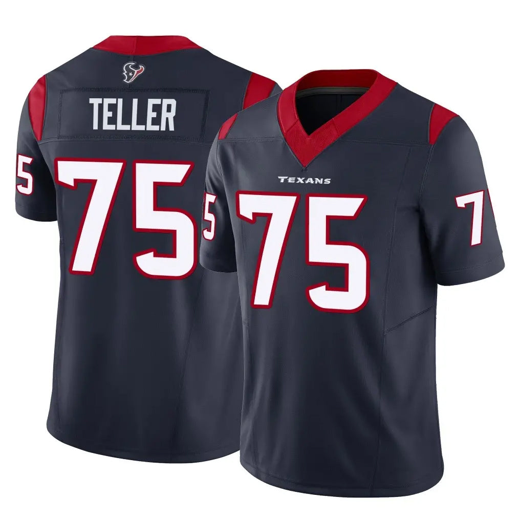 H.Texans #75 Wyatt Teller Player Navy Limited Vapor F.U.S.E. Home Game Mdoa Stitched Jerseys
