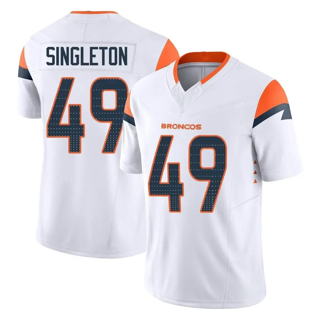 D.Broncos #49 Alex Singleton Player White Limited Vapor F.U.S.E. Home Game Mdoa Stitched Jerseys