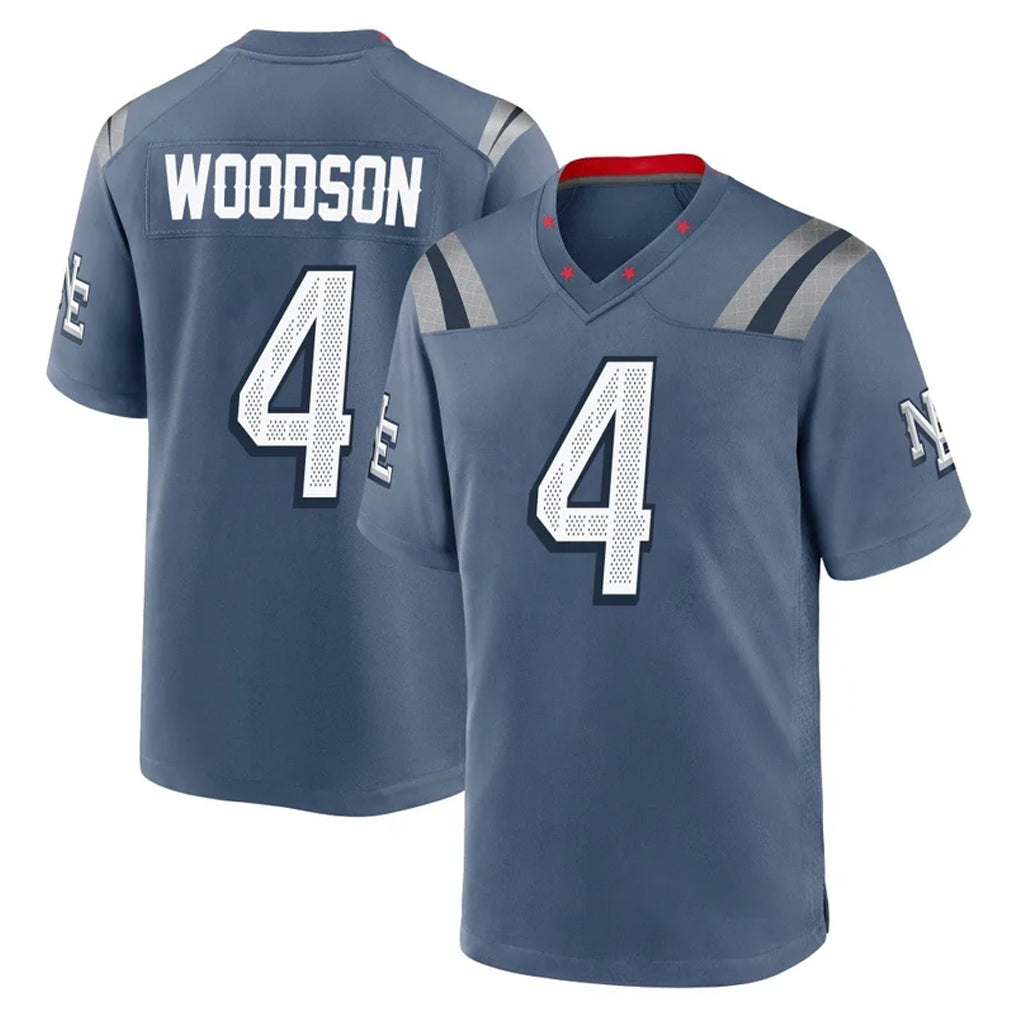 NE.Patriots #4 Craig Woodson Player Blue Rivalries Collection Home Game Mdoa Stitched Jerseys