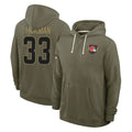 C.Browns #33 Ronnie Hickman Player Olive Salute to Service Pullover Hoodies Limited Mdoa Stitched Jerseys