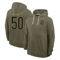 C.Bears #50 Grady Jarrett Player Olive Salute to Service Pullover Hoodies Limited Mdoa Stitched Jerseys