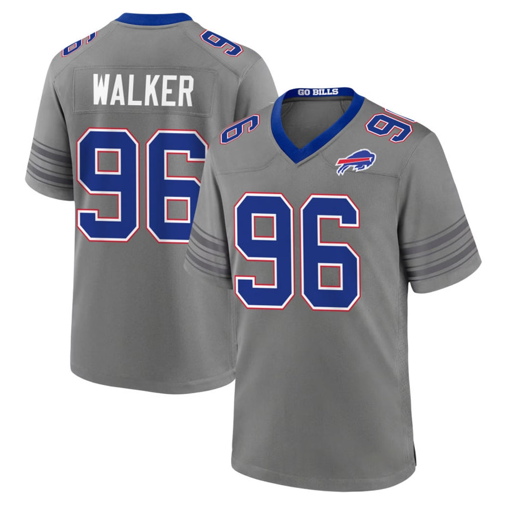 B.Bills #96 Deone Walker Player Gray Nickel City Home Game Mdoa Stitched Jerseys