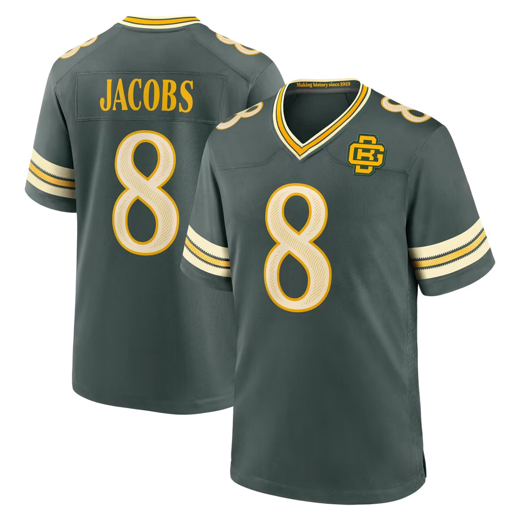 GB.Packers #8 Josh Jacobs Player Green 2026 Rivalries Collection Home Game Mdoa Stitched Jerseys