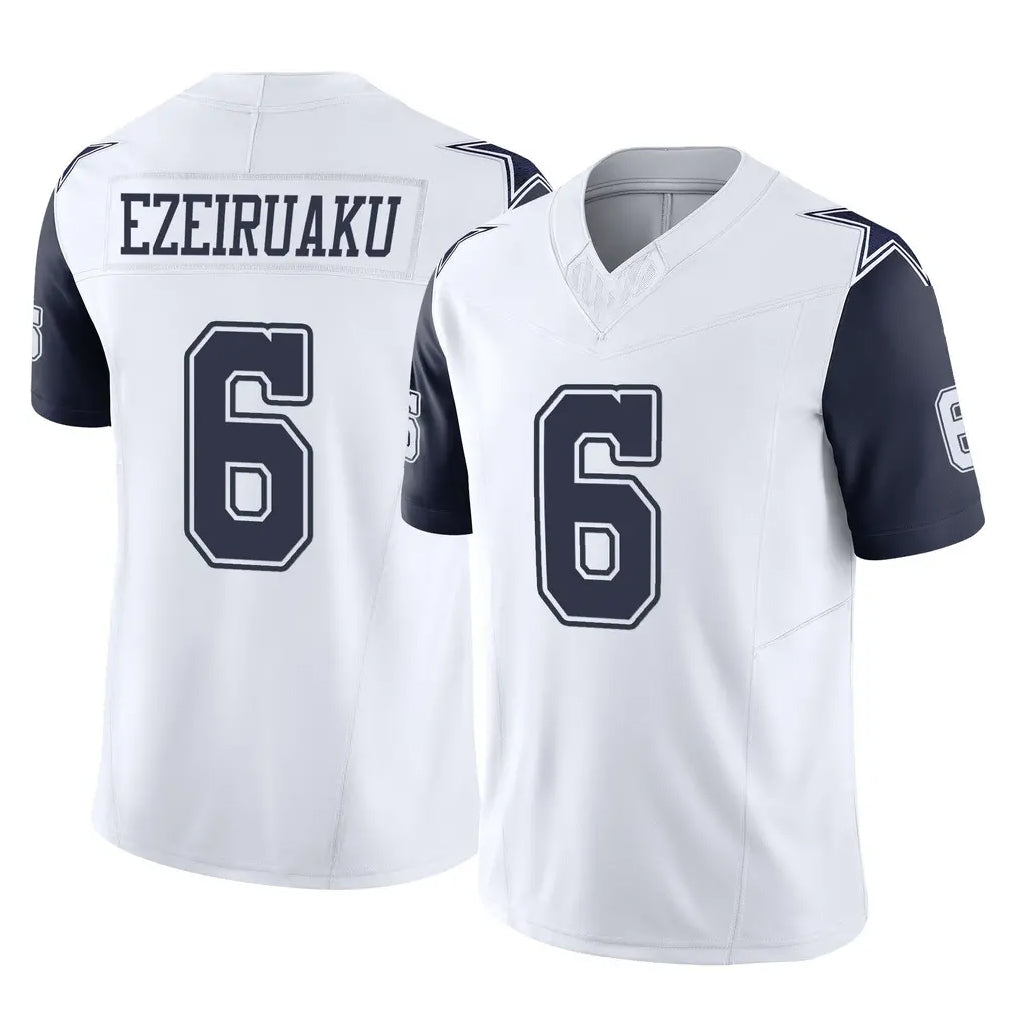 D.Cowboys #6 Donovan Ezeiruaku Player White-Navy Limited Vapor F.U.S.E. Home Game Mdoa Stitched Jerseys