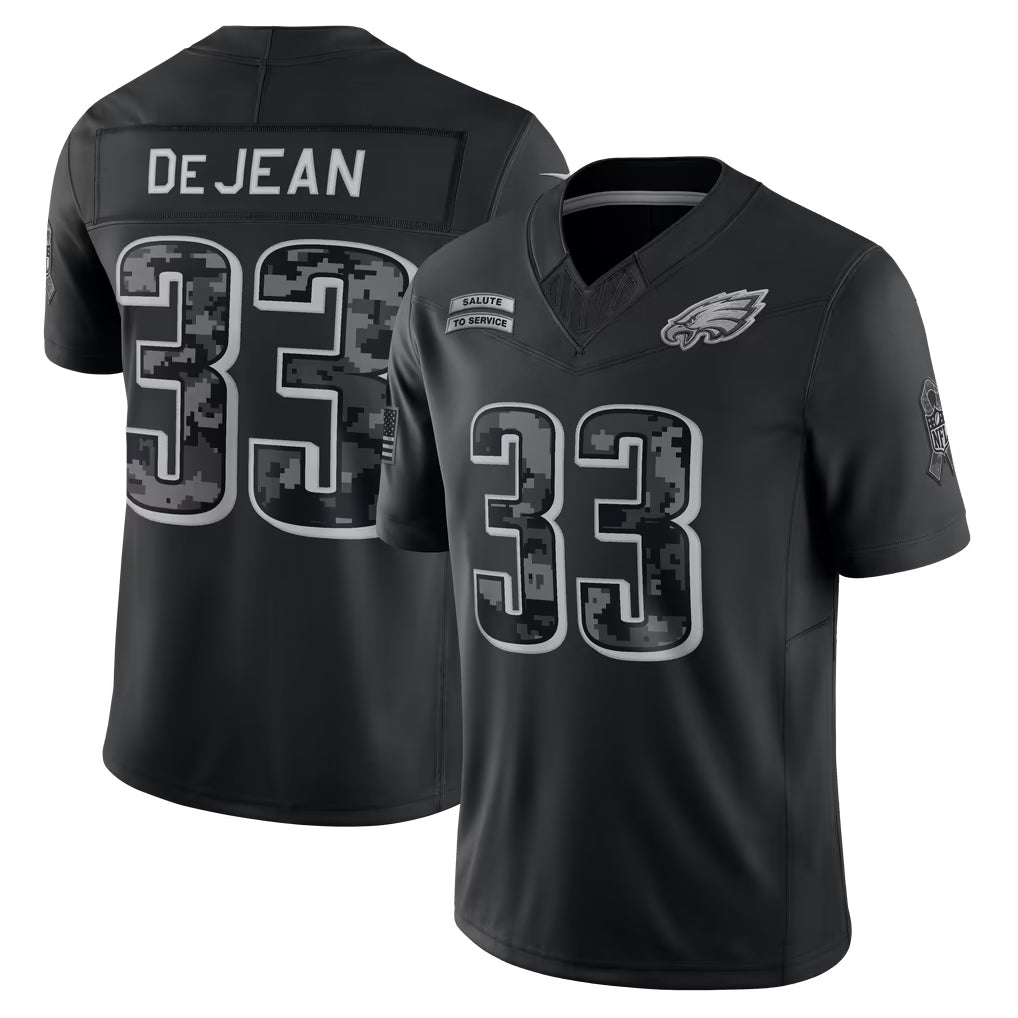 P.Eagles #33 Cooper DeJean Player Black Limited 2026 Salute to Service Home Game Mdoa Stitched Jerseys