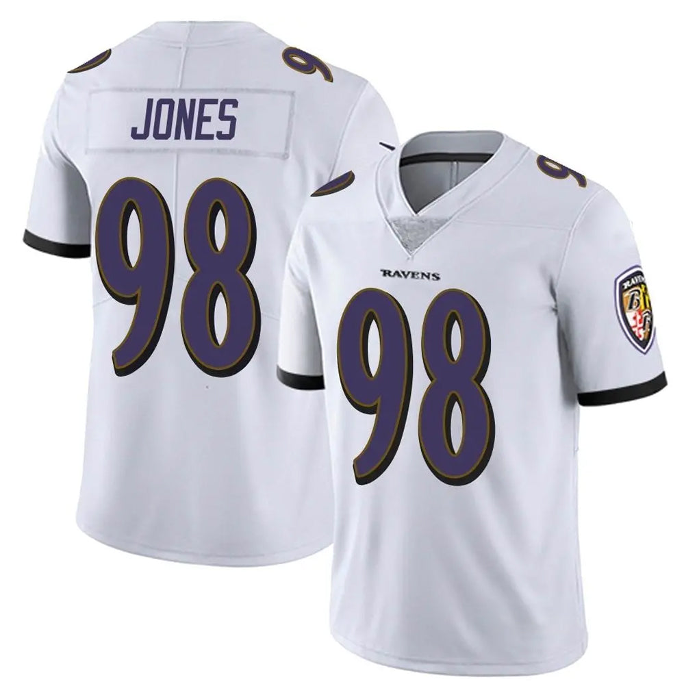 B.Ravens #98 Travis Jones Player White Vapor F.U.S.E. Limited Mdoa Stitched Jerseys
