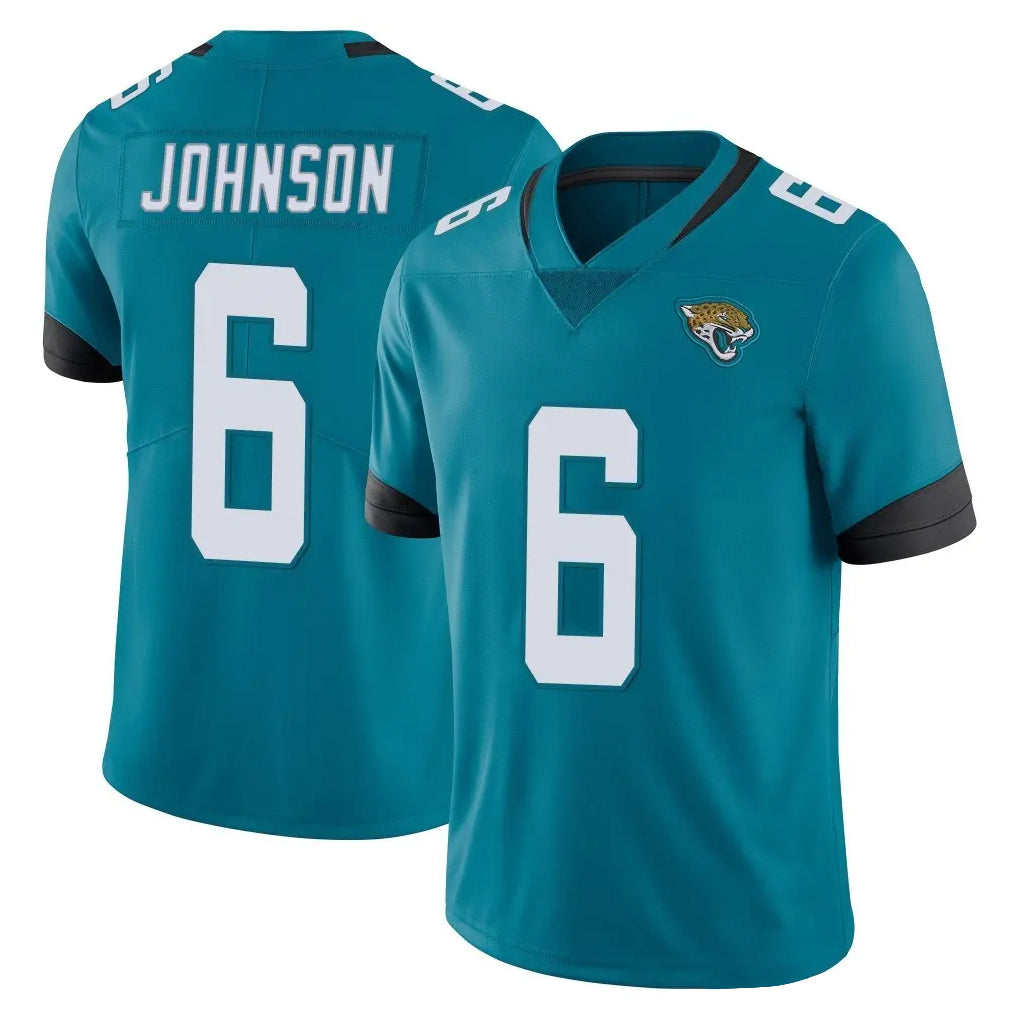 J.Jaguars #6 Antonio Johnson Player Teal Vapor Untouchable Limited Home Game Mdoa Stitched Jerseys