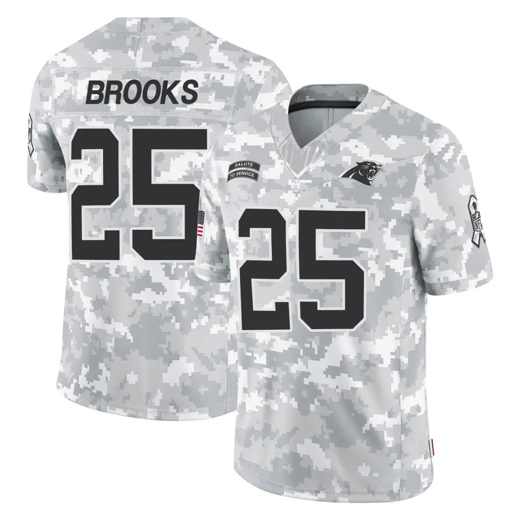 C.Panthers #25 Jonathon Brooks Player Arctic Camo Salute to Service Limited Game Mdoa Stitched Jerseys