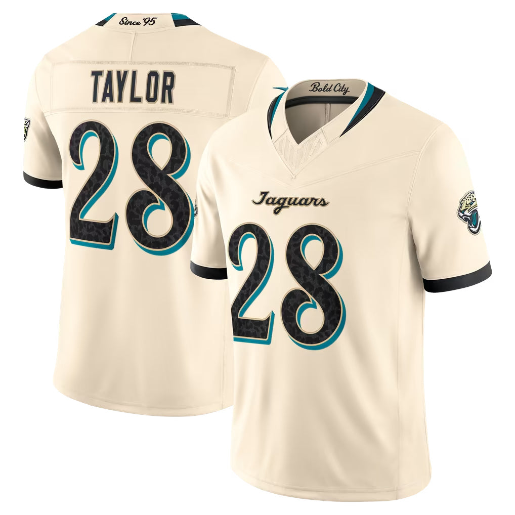 J.Jaguars #28 Fred Taylor Player Natural Limited 2026 Rivalries Collection Game Mdoa Stitched Jerseys