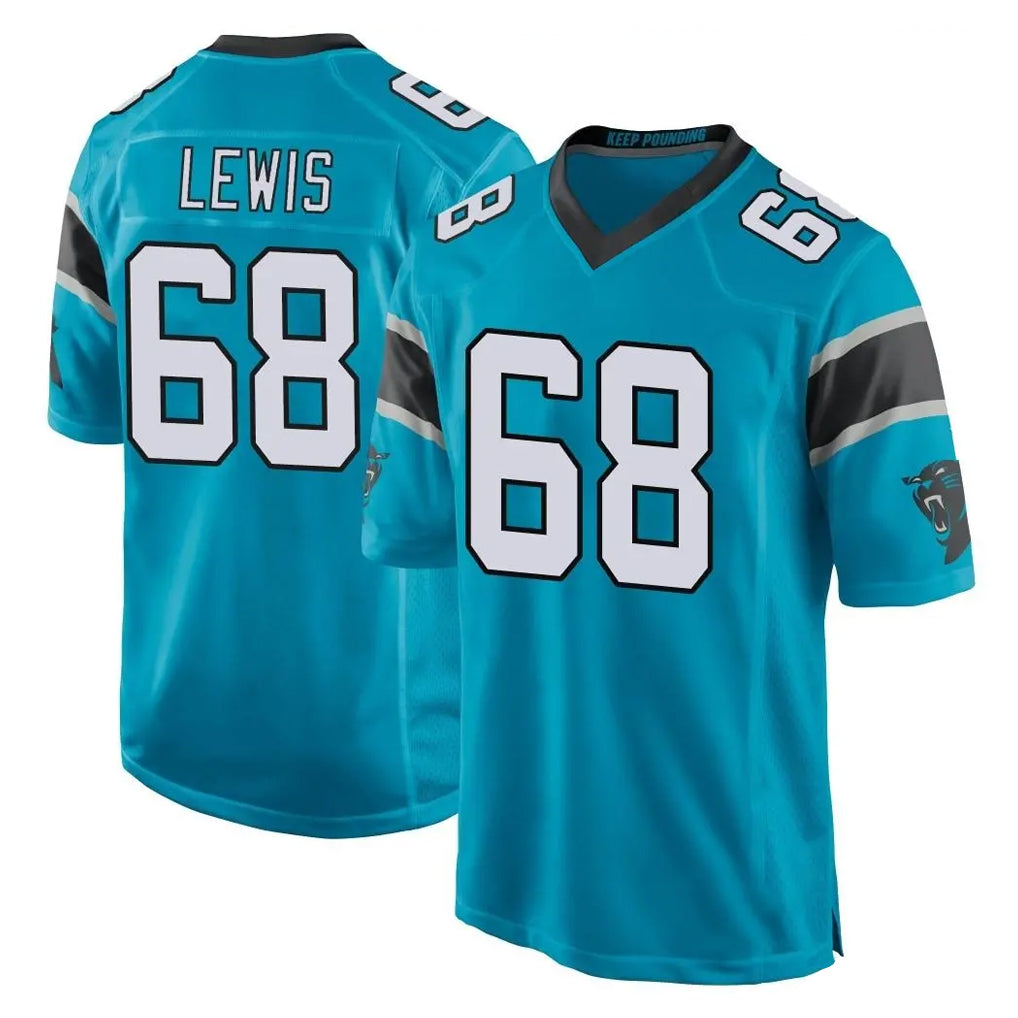 C.Panthers #68 Damien Lewis Player Blue Game Mdoa Stitched Jerseys