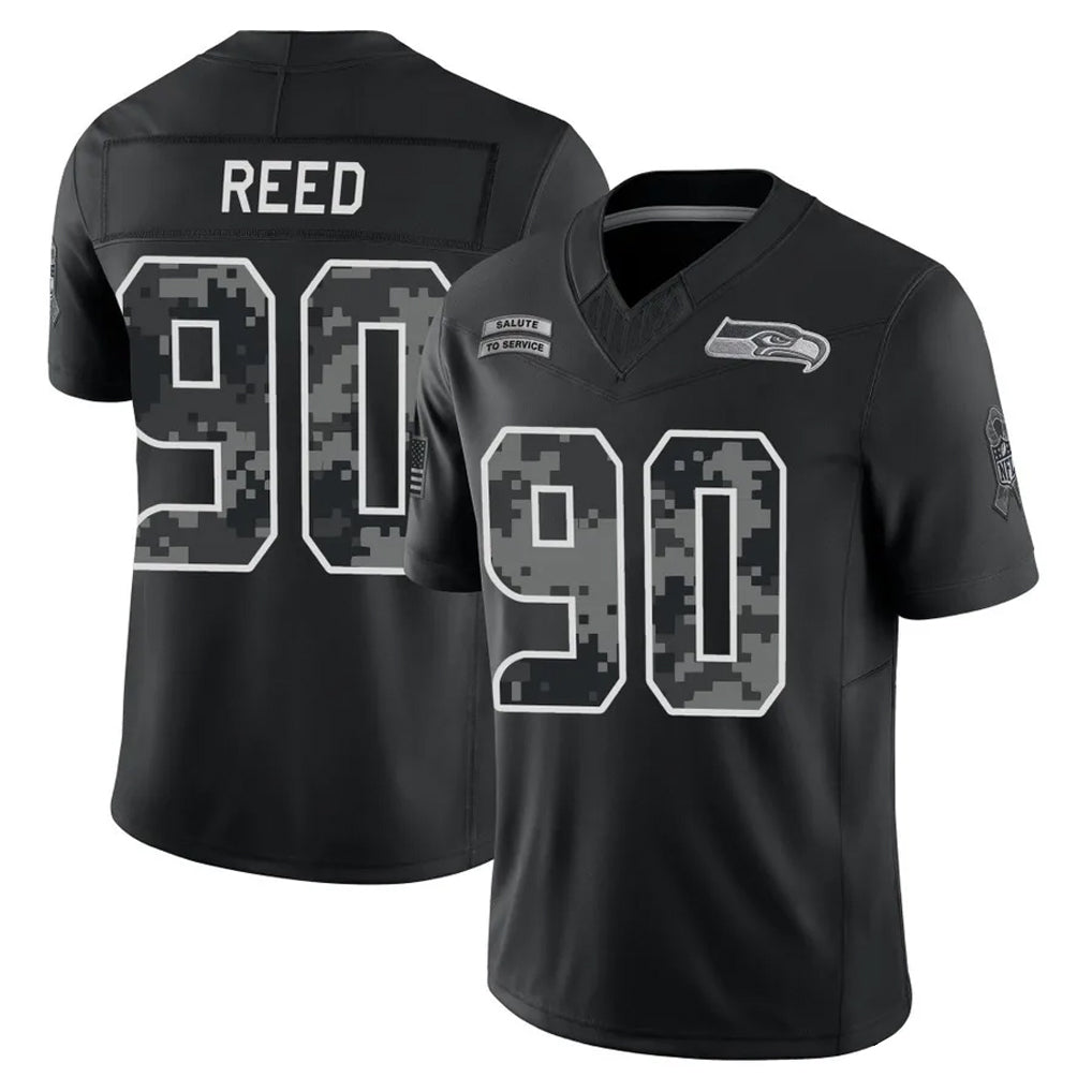 S.Seahawks #90 Jarran Reed Player Black Limited 2026 Salute to Service Home Game Mdoa Stitched Jerseys