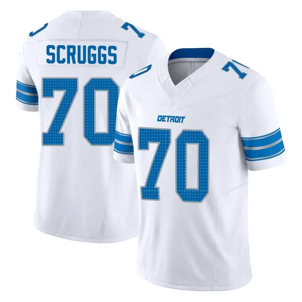 D.Lions #70 Juice Scruggs Player White Limited Vapor F.U.S.E. Alternate Home Game Mdoa Stitched Jerseys