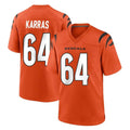 C.Bengals #64 Ted Karras Player Orange Home Game Mdoa Stitched Jerseys