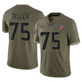 H.Texans #75 Wyatt Teller Player Olive Salute To Service Limited Mdoa Stitched Jerseys