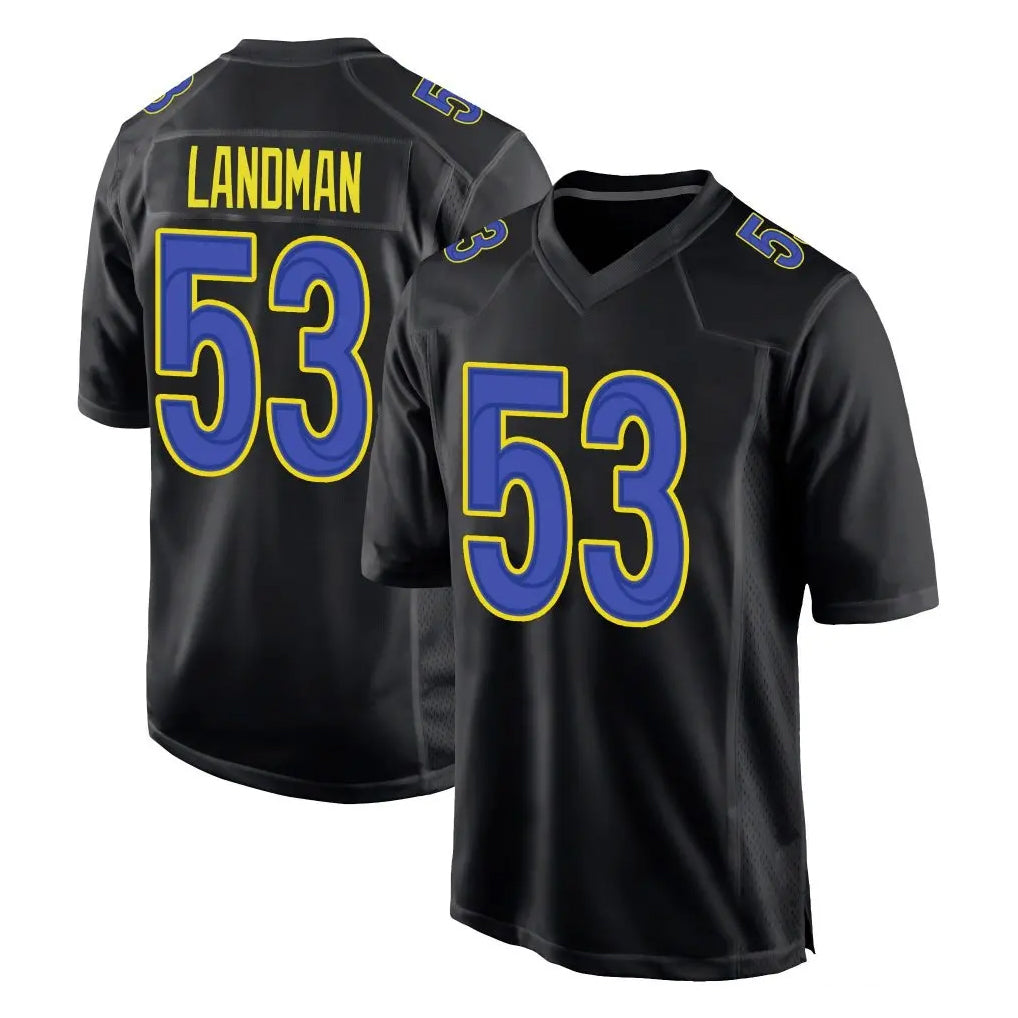 LA.Rams #53 Nate Landman Player Black Fashion Limited Home Game Mdoa Stitched Jerseys