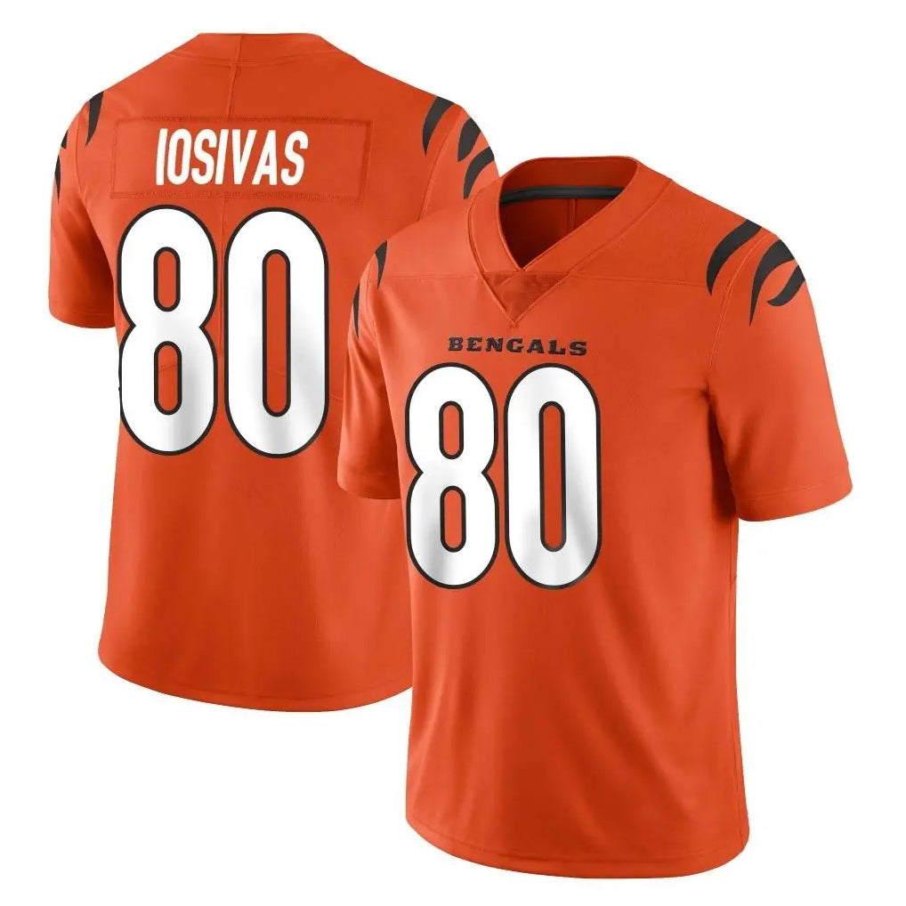 C.Bengals #80 Andrei Iosivas Player Orange Vapor Untouchable Limited Home Game Mdoa Stitched Jerseys