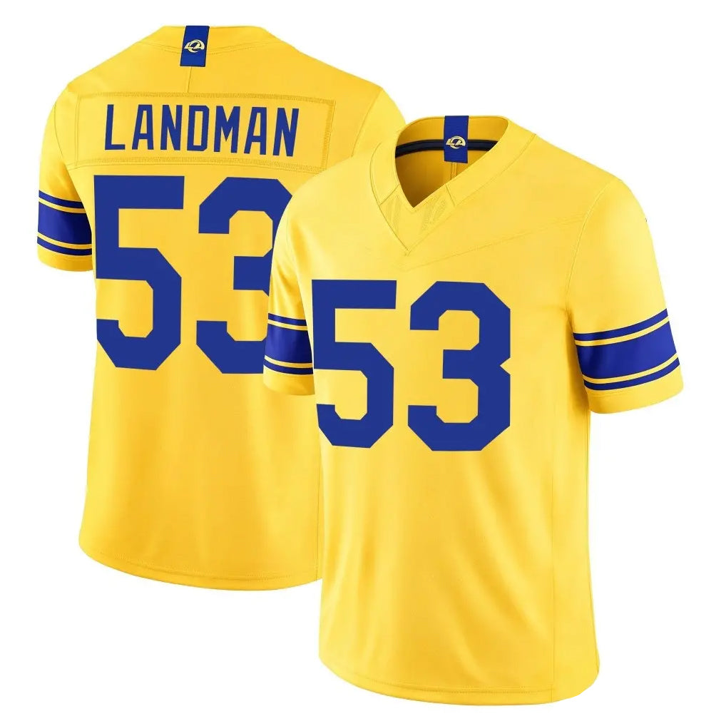 LA.Rams #53 Nate Landman Player Gold Limited Classic Sol Vapor F.U.S.E.Home Game Mdoa Stitched Jerseys