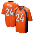 D.Broncos #24 Champ Bailey Player Orange Color Home Game Mdoa Stitched Jerseys