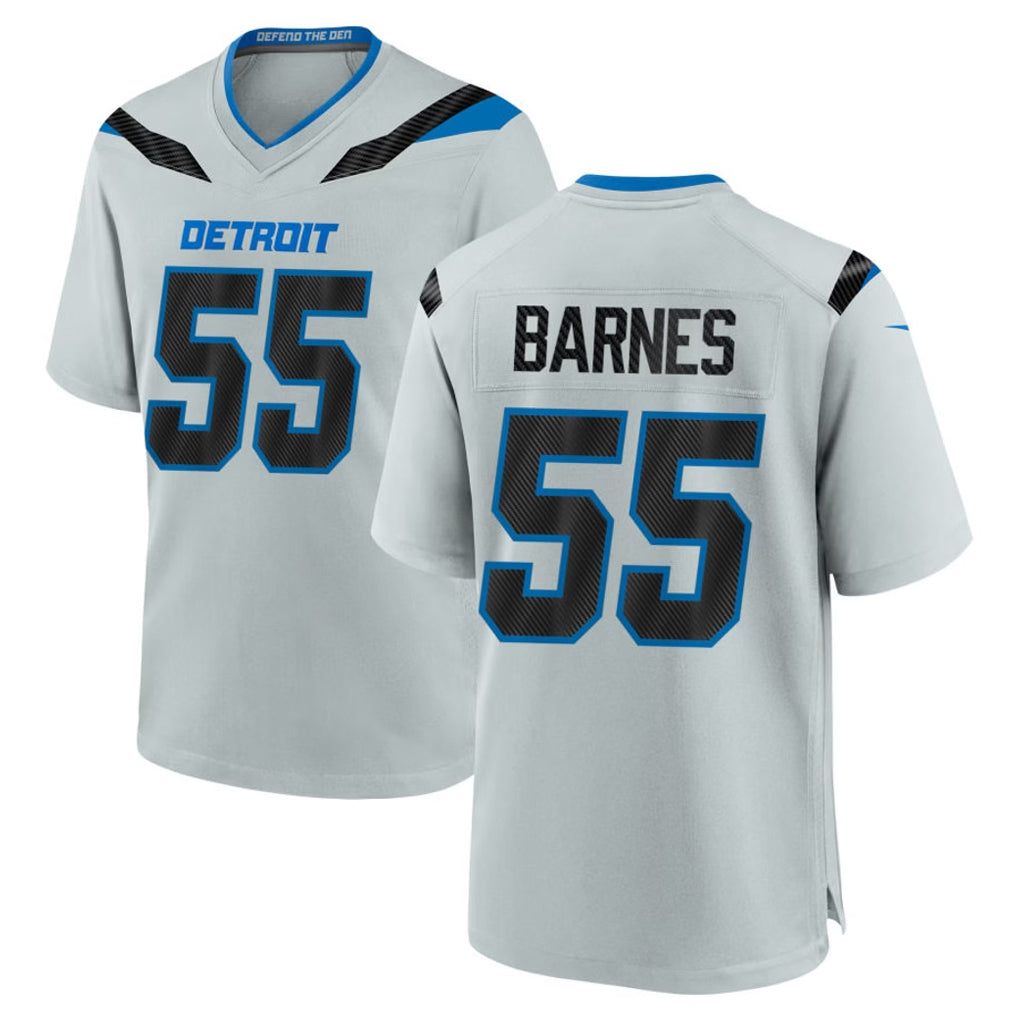 D.Lions #55 Derrick Barnes Player Silver 2026 Rivalries Collection Home Game Mdoa Stitched Jerseys